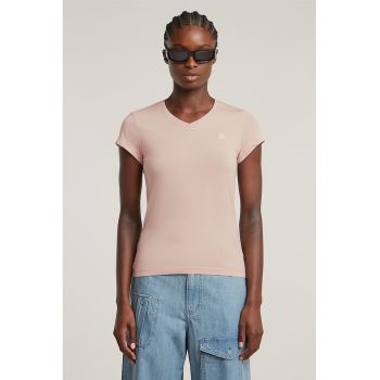 Tricou de bumbac organic cu decolteu in V Eyben