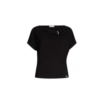 Tricou din amestec de bambuc cu detaliu metalic