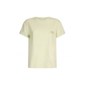 Tricou din bumbac cu croiala lejera si logo
