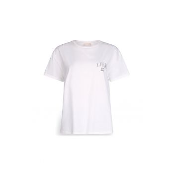 Tricou din bumbac cu croiala lejera si logo