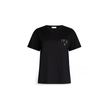 Tricou din bumbac cu croiala lejera si logo