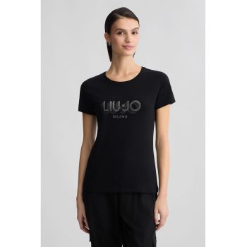 Tricou slim fit cu strasuri