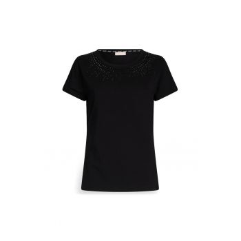 Tricou slim fit cu strasuri