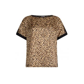 Bluza cu maneci scurte si animal print