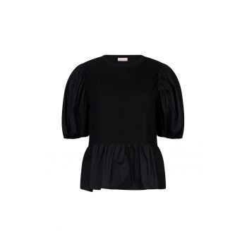 Bluza de bumbac cu maneci bufante
