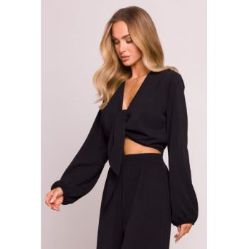 Bluza scurta cu maneci lungi bufante -