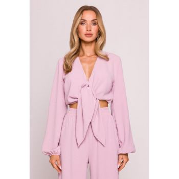 Bluza scurta cu maneci lungi bufante -