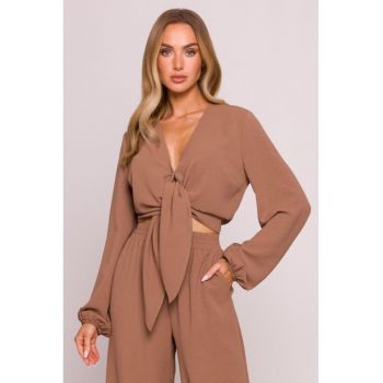 Bluza scurta cu maneci lungi bufante -
