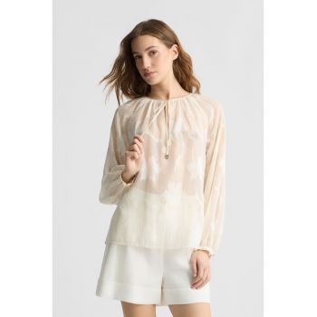 Bluza semitransparenta cu model floral