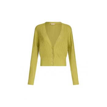 Cardigan din tricot cu decolteu in V