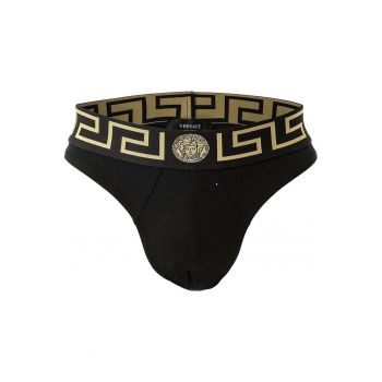 Chiloti tanga din amestec de bumbac organic cu banda logo in talie 48287