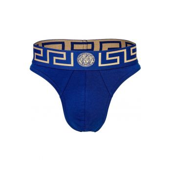 Chiloti tanga din amestec de bumbac organic cu banda logo in talie 48287