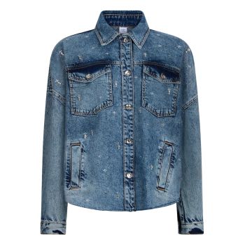 Jacheta din denim cu maneci cazute