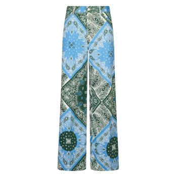 Pantaloni ampli cu imprimeu grafic