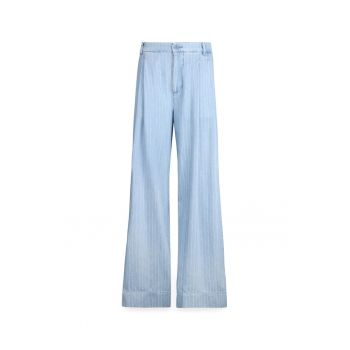 Pantaloni ampli cu talie inalta