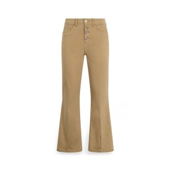 Pantaloni crop cu talie medie