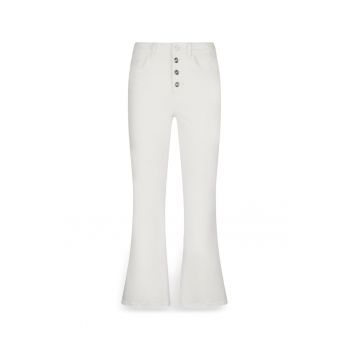 Pantaloni crop cu talie medie