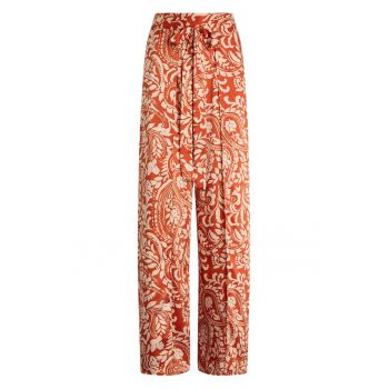 Pantaloni evazati cu model paisley