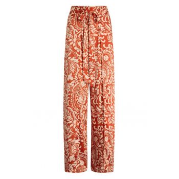 Pantaloni evazati cu model paisley