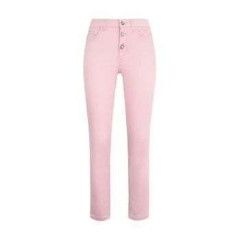 Pantaloni skinny crop cu nasturi