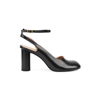 Pantofi slingback din piele cu toc