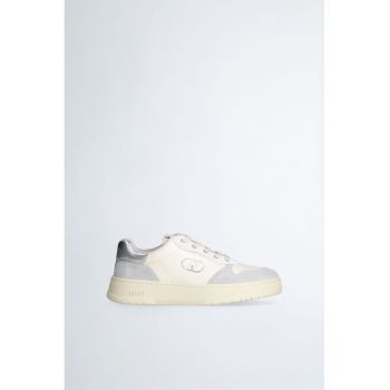 Pantofi sport cu model colorblock si garnituri de piele intoarsa