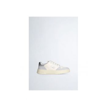 Pantofi sport cu model colorblock si garnituri de piele intoarsa