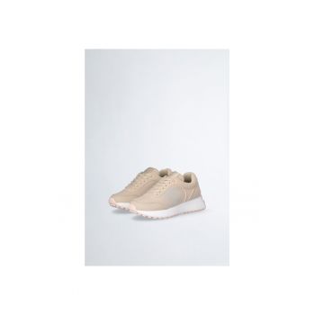 Pantofi sport wedge de denim cu logo stralucitor