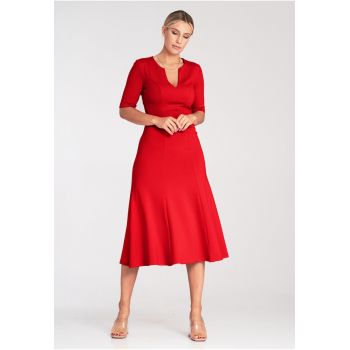 Rochie formala -  rosie - viscoza -