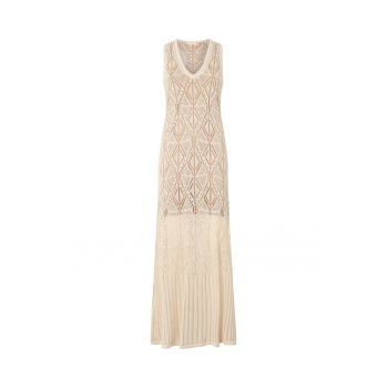 Rochie maxi cu model cu perforatii - fara maneci