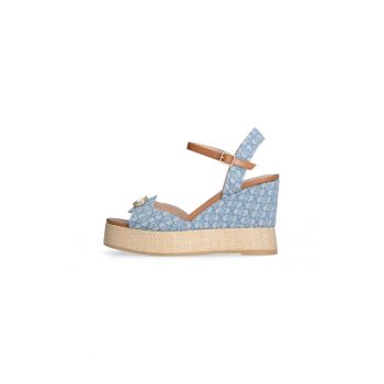 Sandale-espadrile wedge din denim