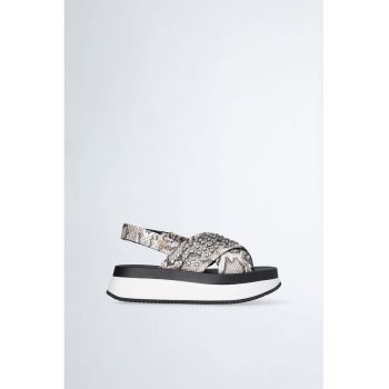 Sandale flatform cu strasuri