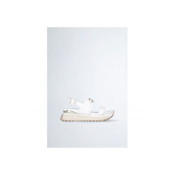 Sandale wedge de piele peliculizata