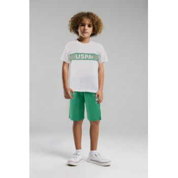 Set de tricou cu imprimeu si pantaloni scurti