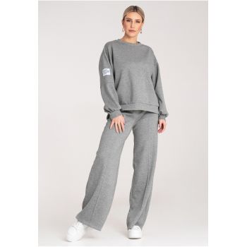 Set trening dama -  croi larg - confortabil - vascoza/poliester - gri -