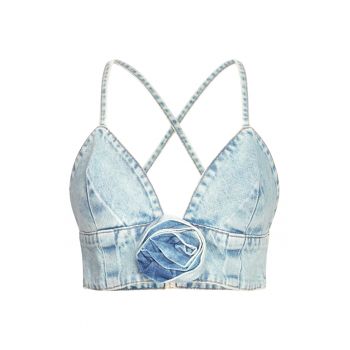 Top crop din denim