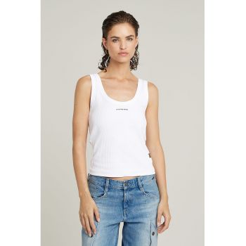 Top striat cu aplicatie logo discreta