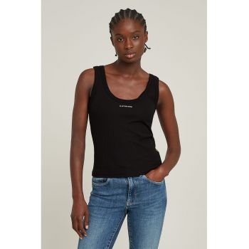Top striat cu aplicatie logo discreta