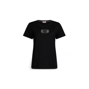 Tricou cu decolteu rotund si monograma