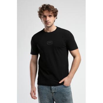 Tricou cu logo si decolteu la baza gatului
