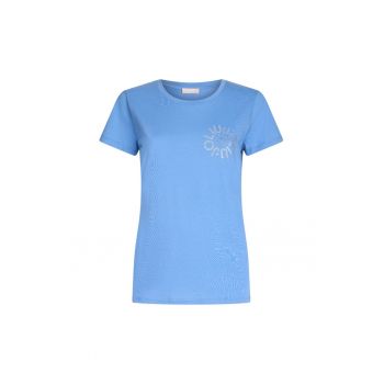 Tricou cu logo si decolteu la baza gatului
