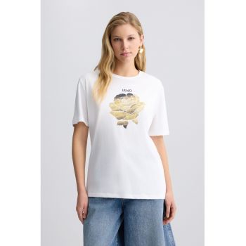 Tricou de bumbac cu logo