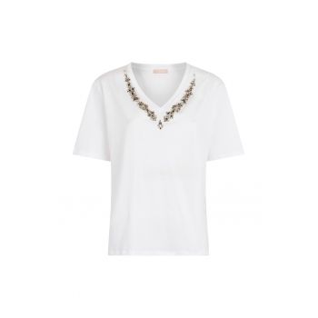 Tricou de bumbac cu strasuri