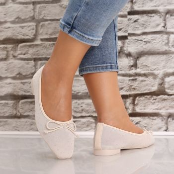 Balerini dama Bej din Textil Lerina