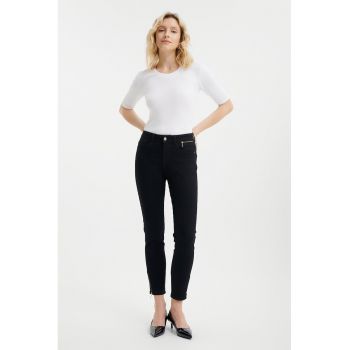 Blugi skinny cu talie inalta