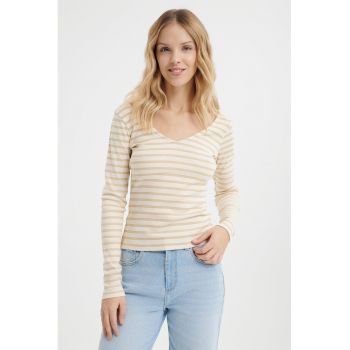 Bluza cu decolteu in V si dungi