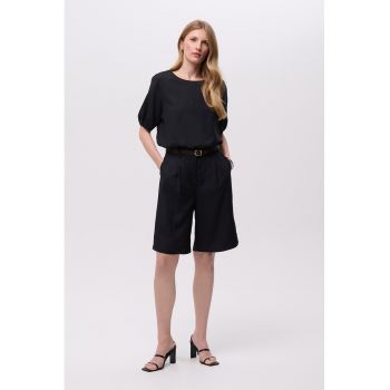 Bluza lejera din amestec de in BLK154