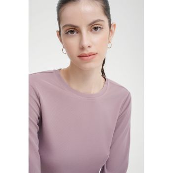 Bluza regular fit cu decolteu la baza gatului