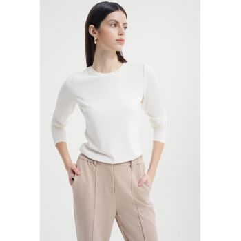 Bluza regular fit cu decolteu la baza gatului