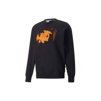 Bluza sport cu decolteu rotund si imprimeu grafic